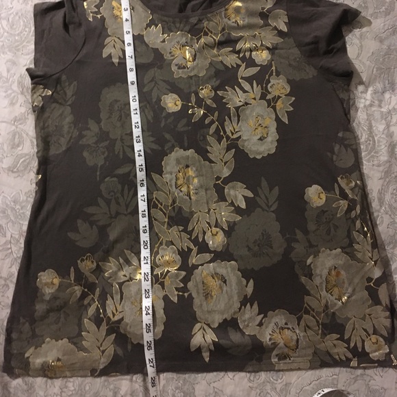 T-shirt Pretty Floral Green & Gold T - Picture 3 of 3